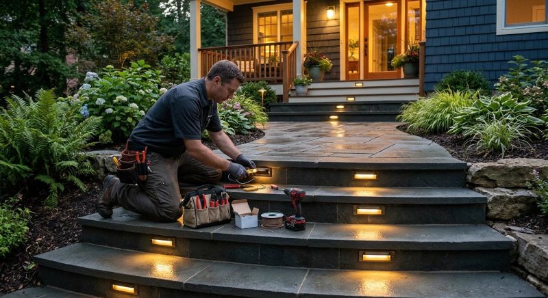 Courtyard Light Installation in Olathe, KS